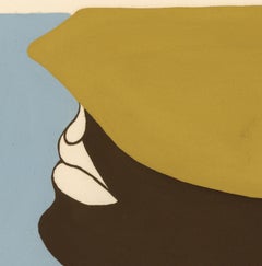 Dibujo acrílico aguada sobre papel LGBTQ+ feminista firmado - Perfil sólido 383.050