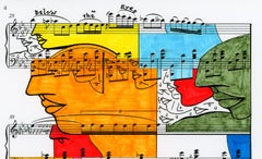 Signed Feminist LGBTQ+ Colorful Ink on Paper Drawing - Profile Notation 418.005