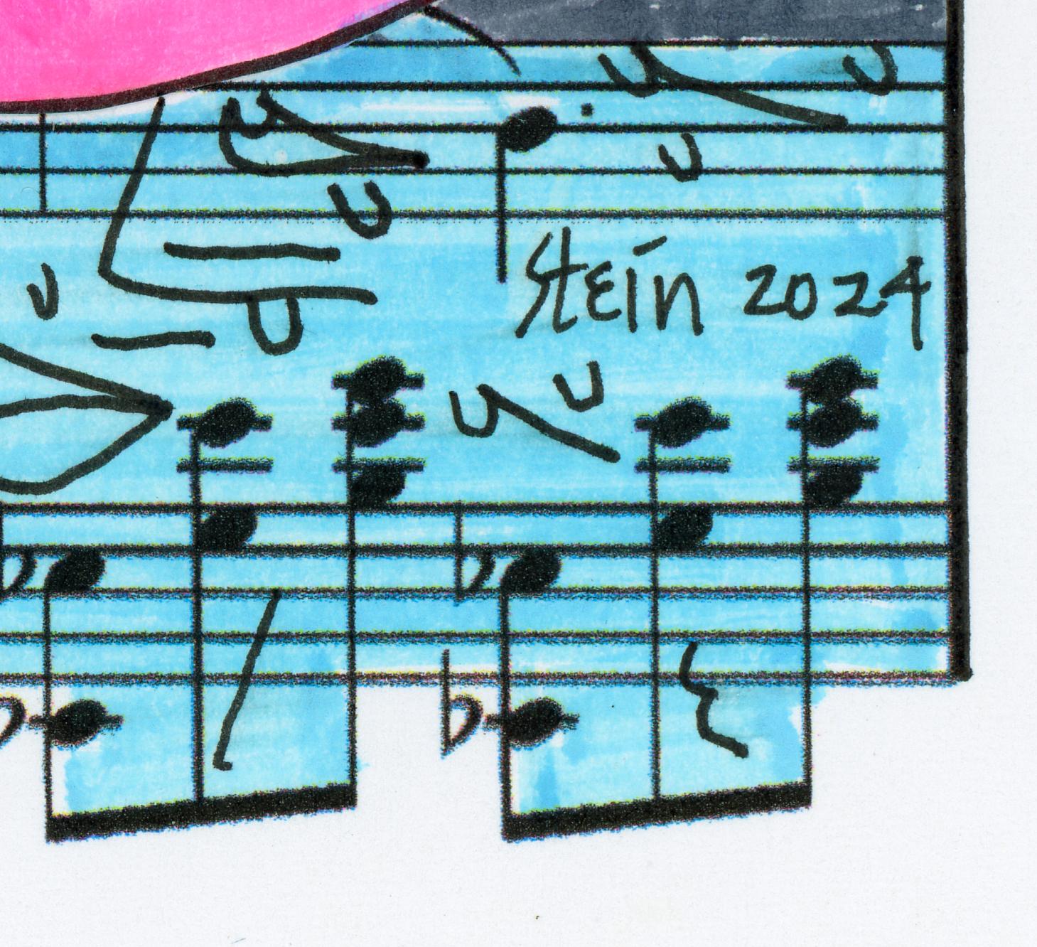 Linda Stein, anotación de perfil 418.004 - Dibujo feminista LGBTQ+ firmado, tinta de colores sobre papel 

Anotación de perfil 418.004 pertenece a la serie Perfiles de Linda Stein: dibujos, collages y pinturas de perfiles faciales que empezó a hacer