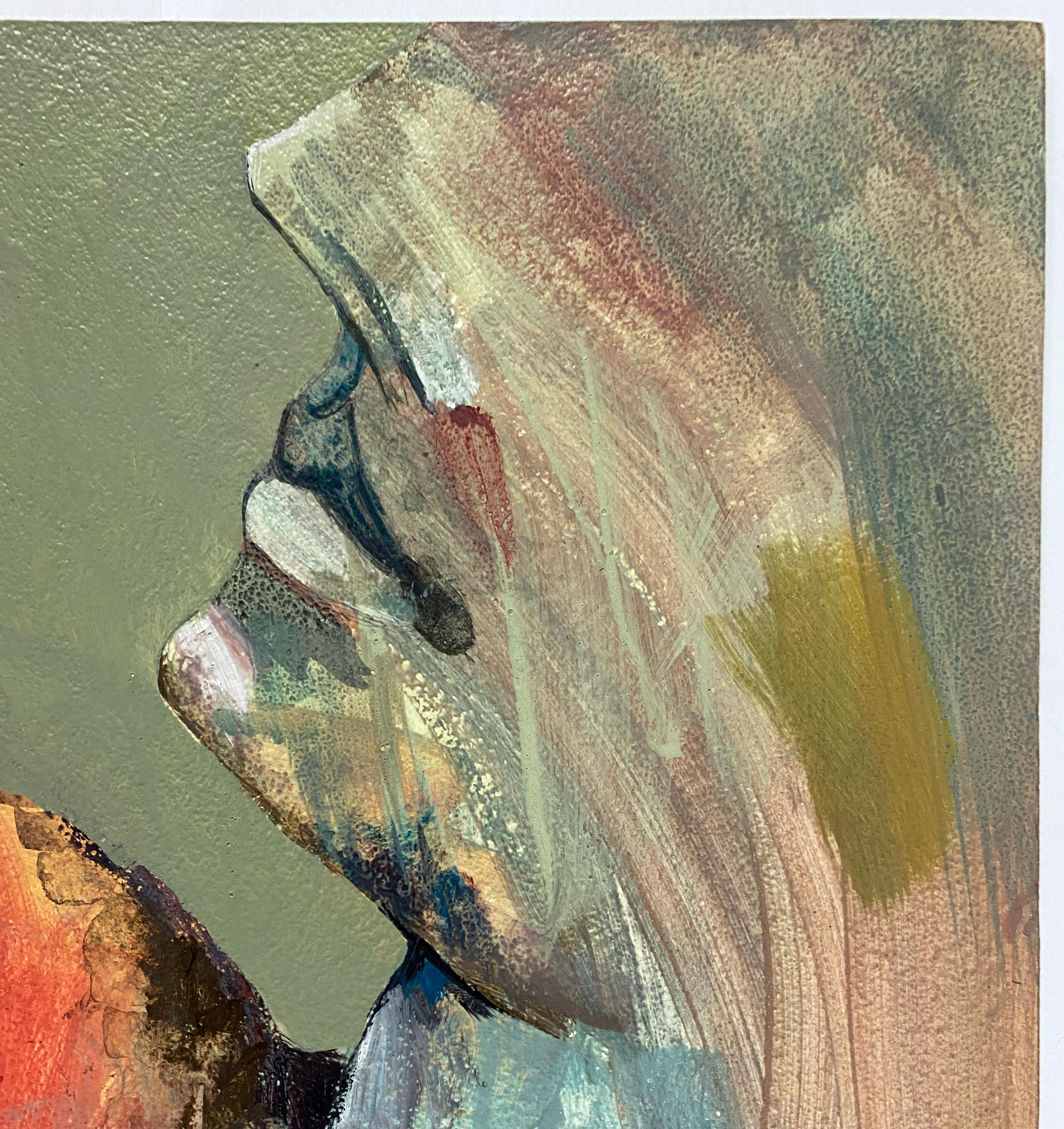 Signed Feminist LGBTQ+ Acrylic on Board Painting - Profile Landscape 438.028 - Art by Linda Stein