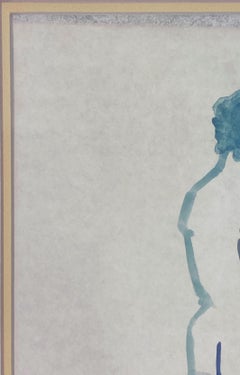 Signed, Watercolor on Paper. Framed Painting - Figurations 359.008