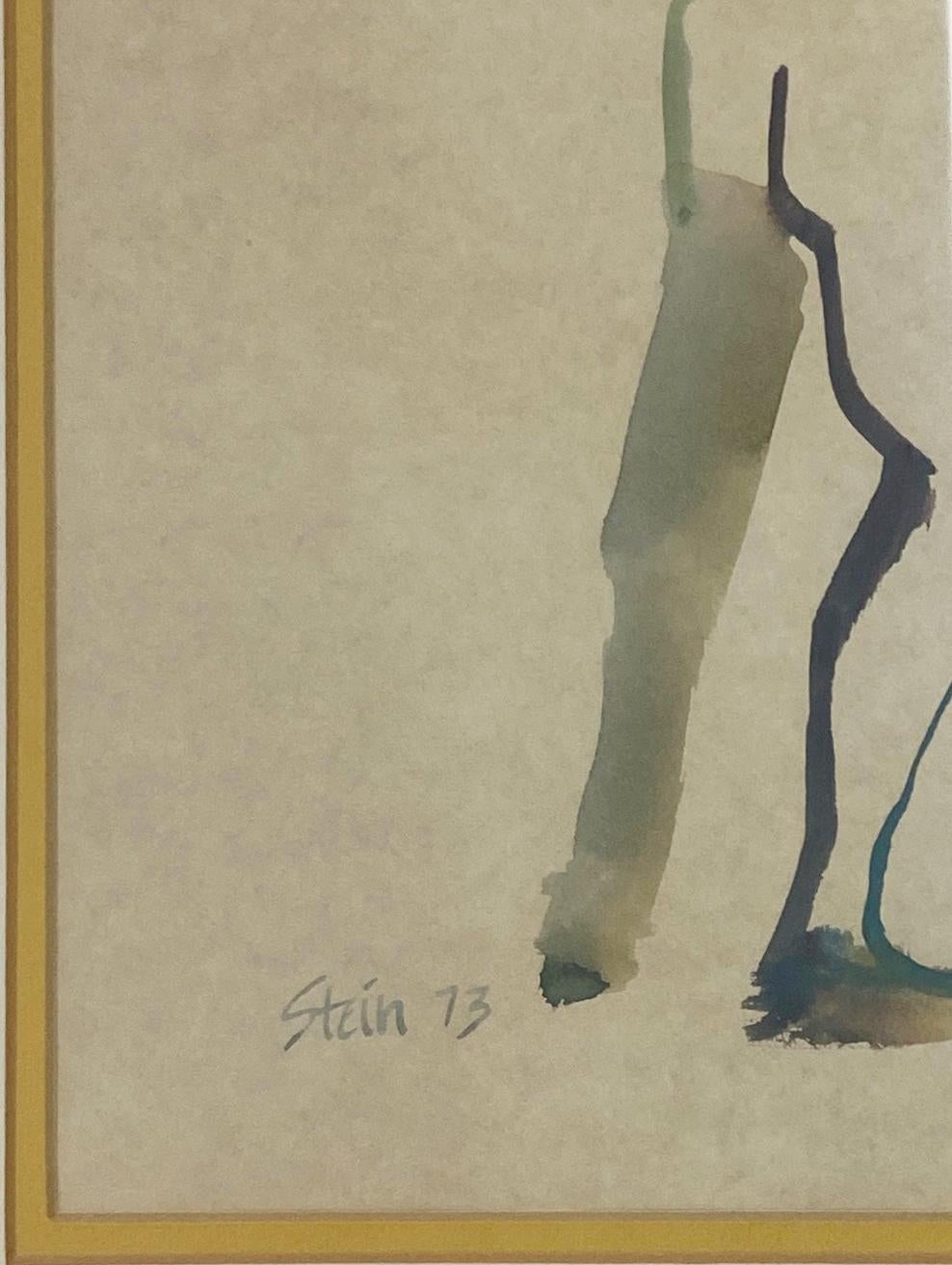 Linda Stein, Figurations 359.008 - Signed, Watercolor on Paper, Framed Painting 

Linda Stein's Figurations series are early paintings she made in the 1970s. They
show the artist's propensity toward abstraction and her interest in silhouetting the