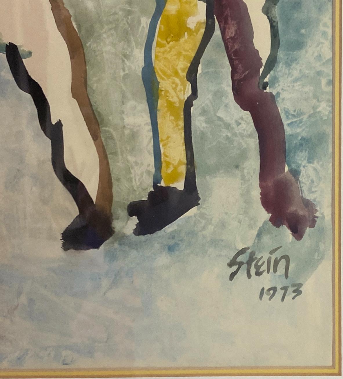 Firmado, Acuarela sobre papel. Cuadro enmarcado - Figuraciones 359.009 - Figurative Art Beige de Linda Stein