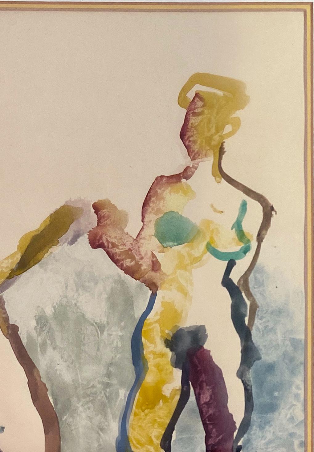 Firmado, Acuarela sobre papel. Cuadro enmarcado - Figuraciones 359.009 - Art Contemporáneo de Linda Stein