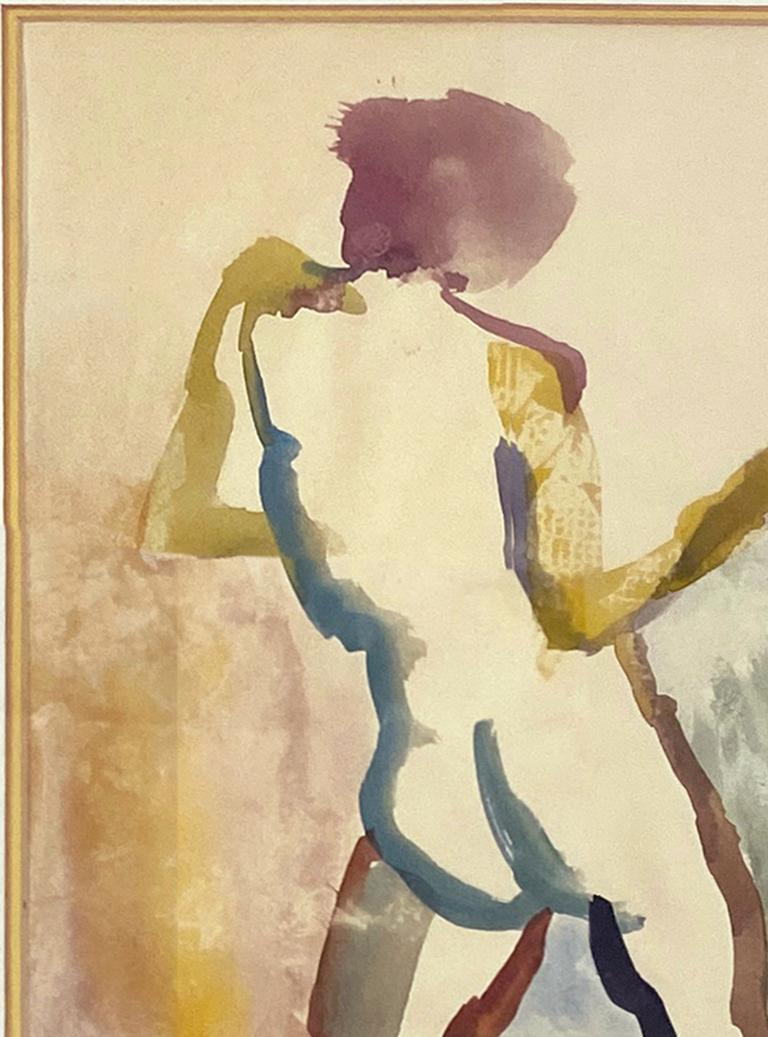 Firmado, Acuarela sobre papel. Cuadro enmarcado - Figuraciones 359.009 - Art de Linda Stein