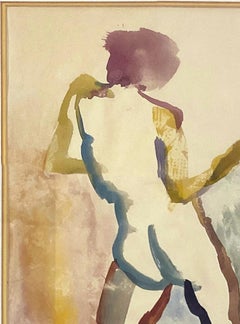 Signed, Watercolor on Paper. Framed Painting - Figurations 359.009