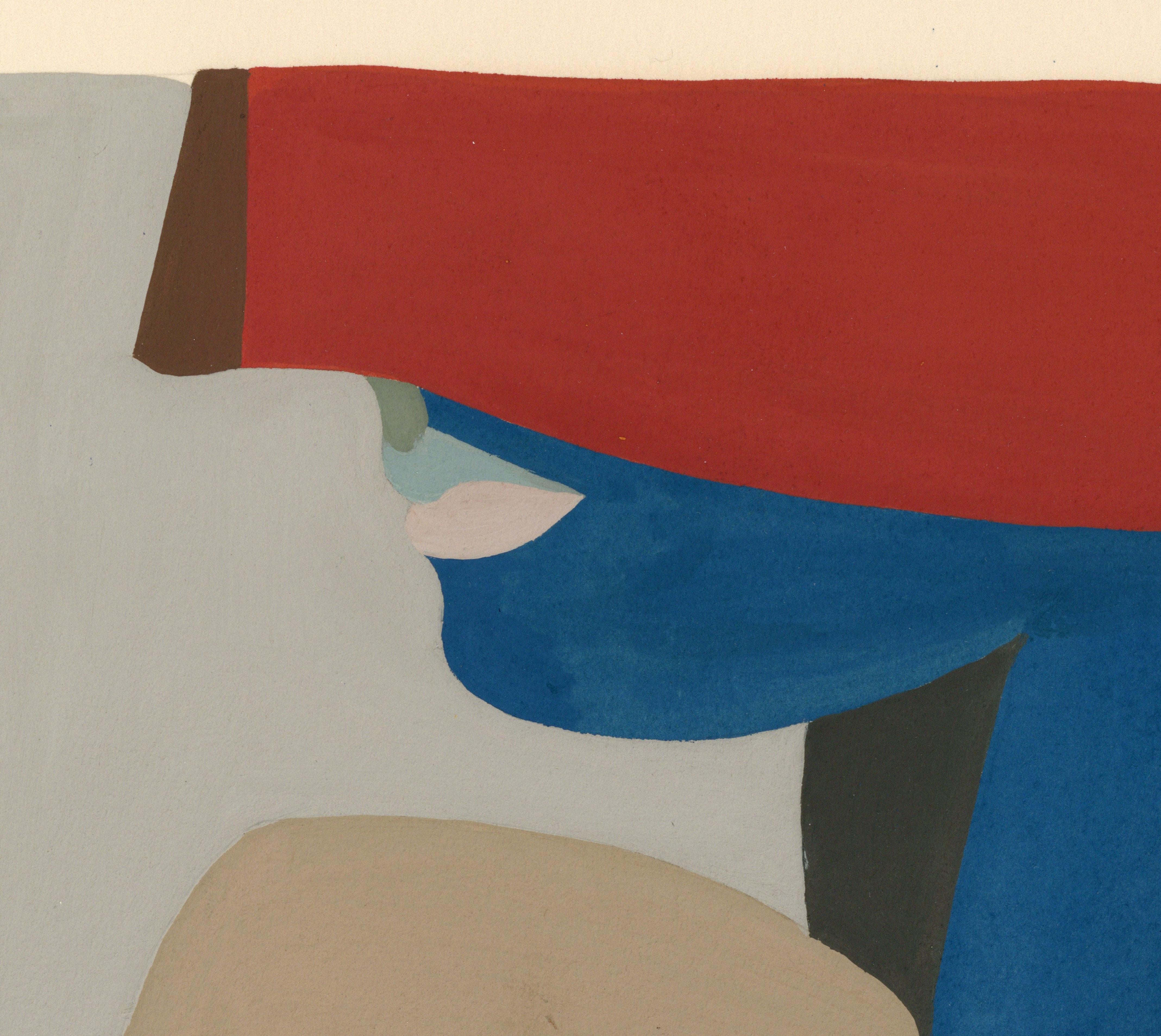 Firmato Feminista LGBTQ+ Disegno acrilico a guazzo su carta - Profilo solido 383.027 - Art di Linda Stein