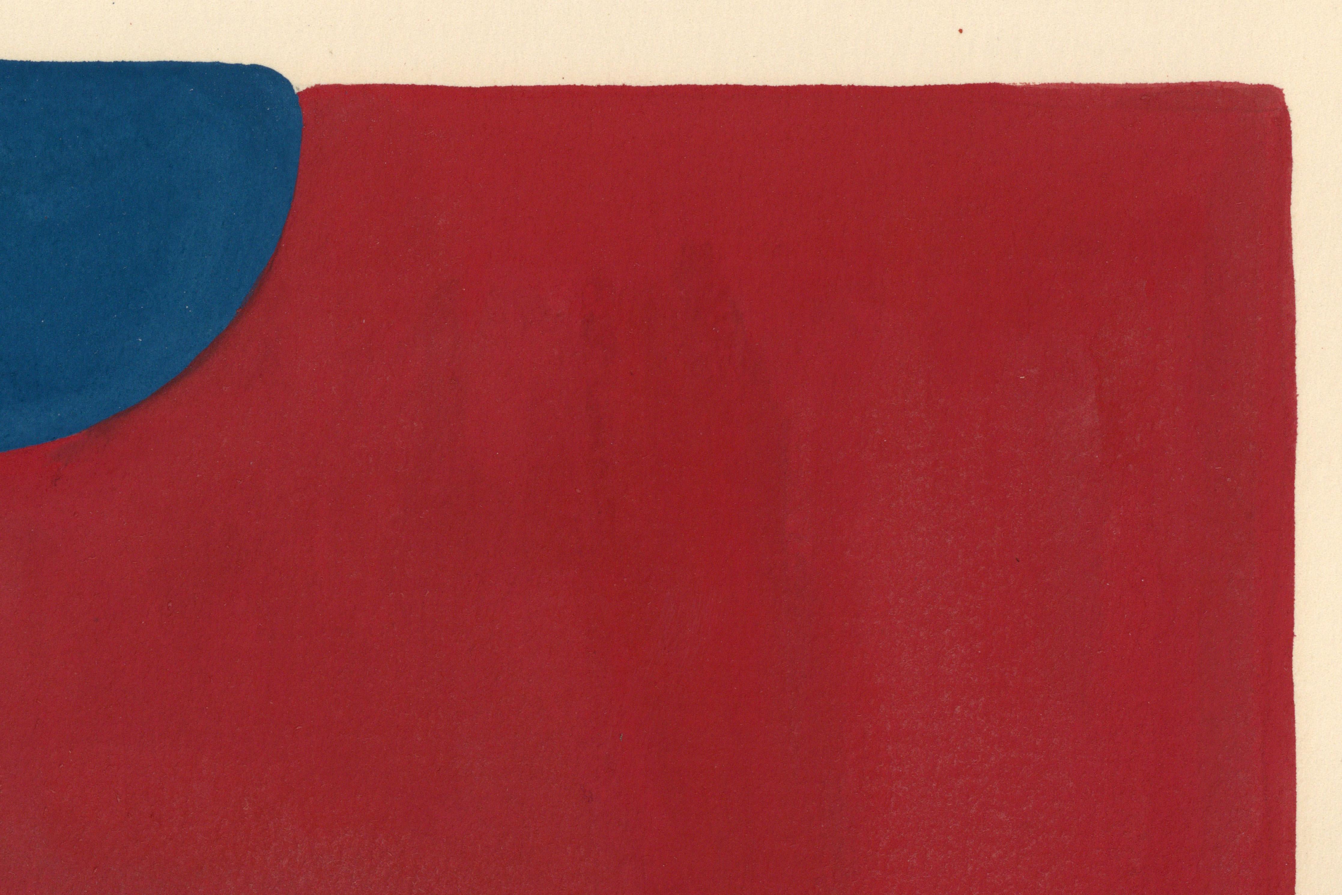 Signierte feministische LGBTQ+ Acryl Gouache-Zeichnung auf Papier - Profil Massiv 383.028, signiert (Braun), Portrait, von Linda Stein
