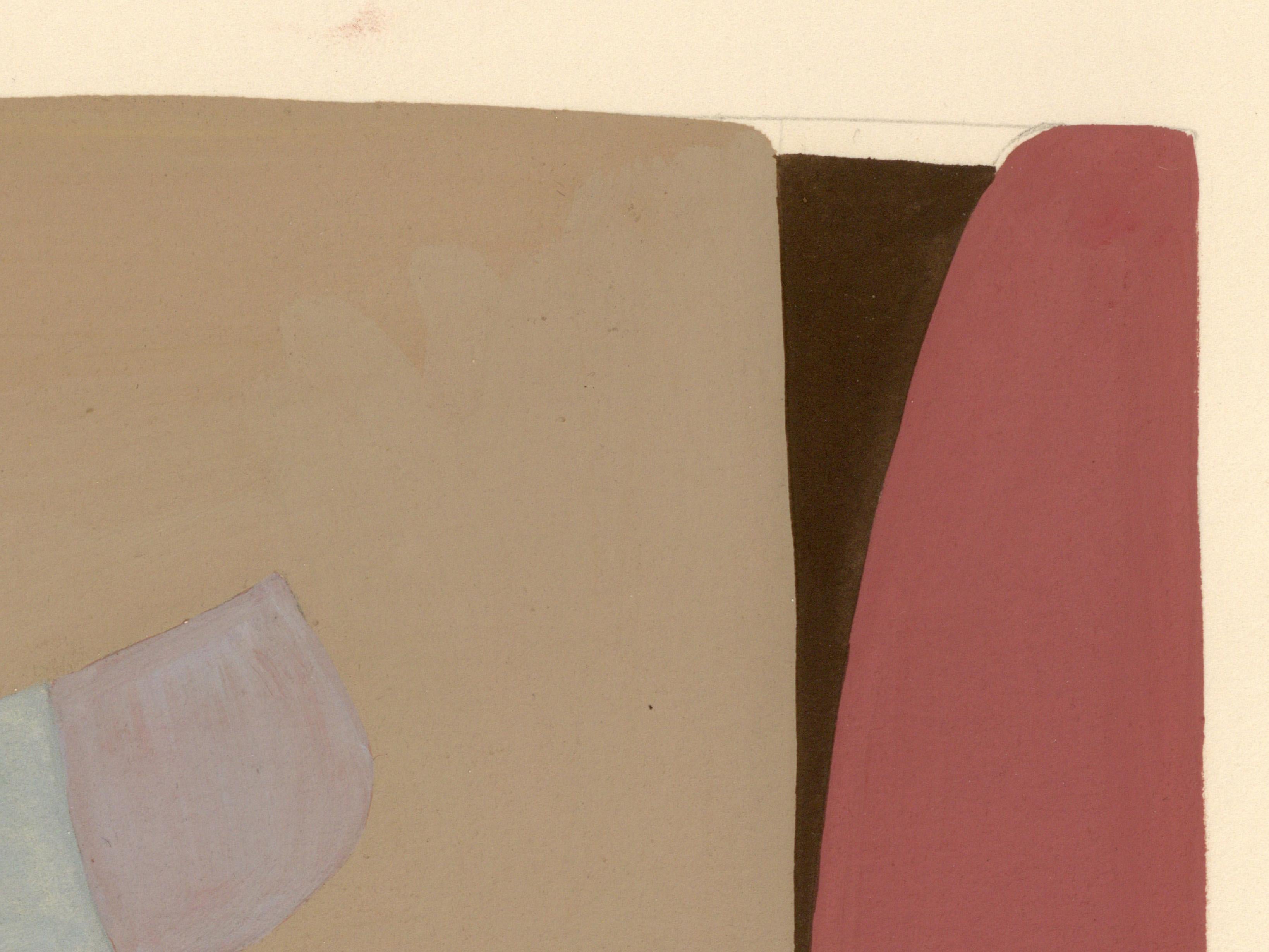 Firmato Feminista LGBTQ+ Disegno acrilico a guazzo su carta - Profilo solido 383.041 - Figurative Art Beige di Linda Stein