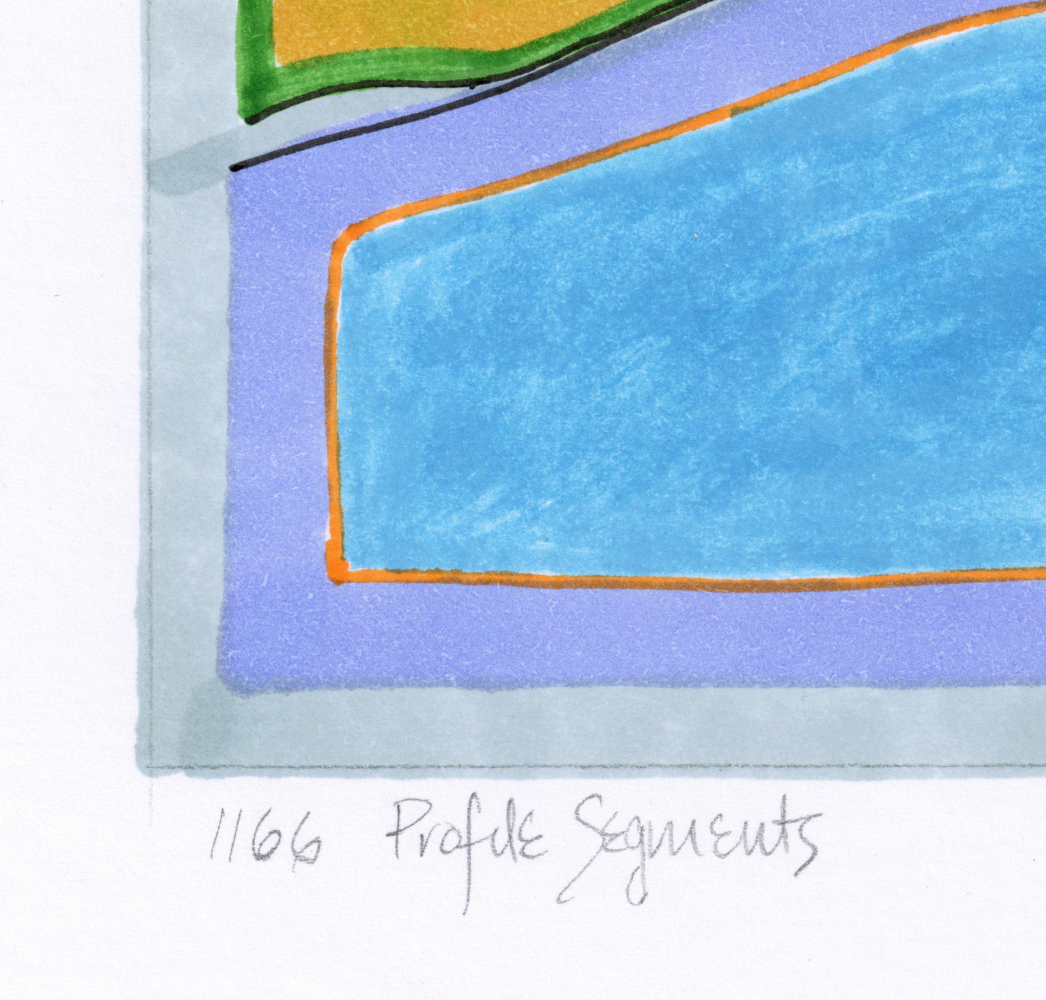Signé Feminist LGBTQ+ Colorful Ink on Board Drawing - Profile Segments 1166 en vente 1