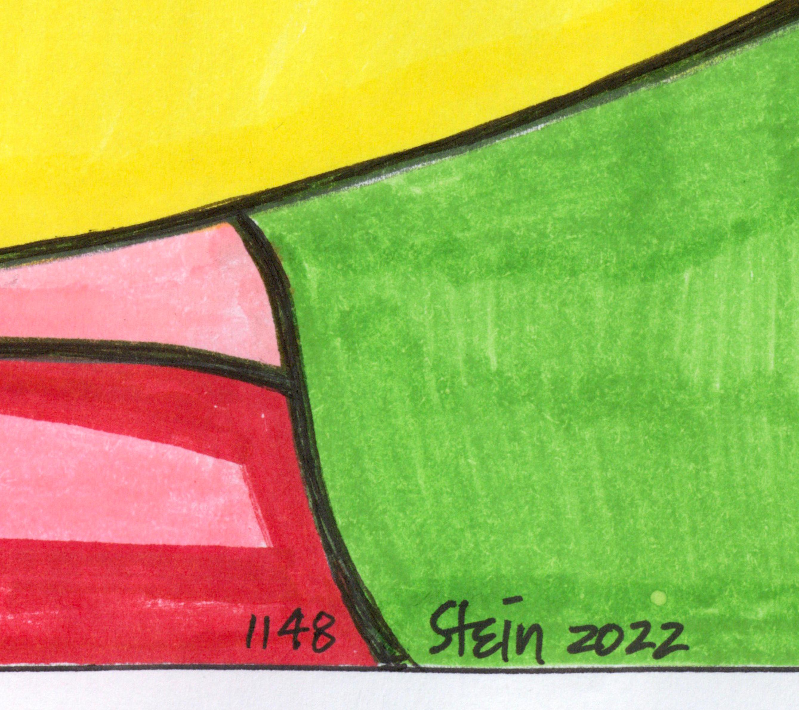 Dessin signé à l'encre colorée sur papier - A.Profiles 1148 en vente 1