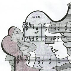 Signed Feminist LGBTQ+ Colorful Ink on Paper Drawing - Profile Notation 418.016