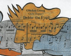 Signed Feminist LGBTQ+ Colorful Ink  on Paper Drawing - Profile Notation 418.017