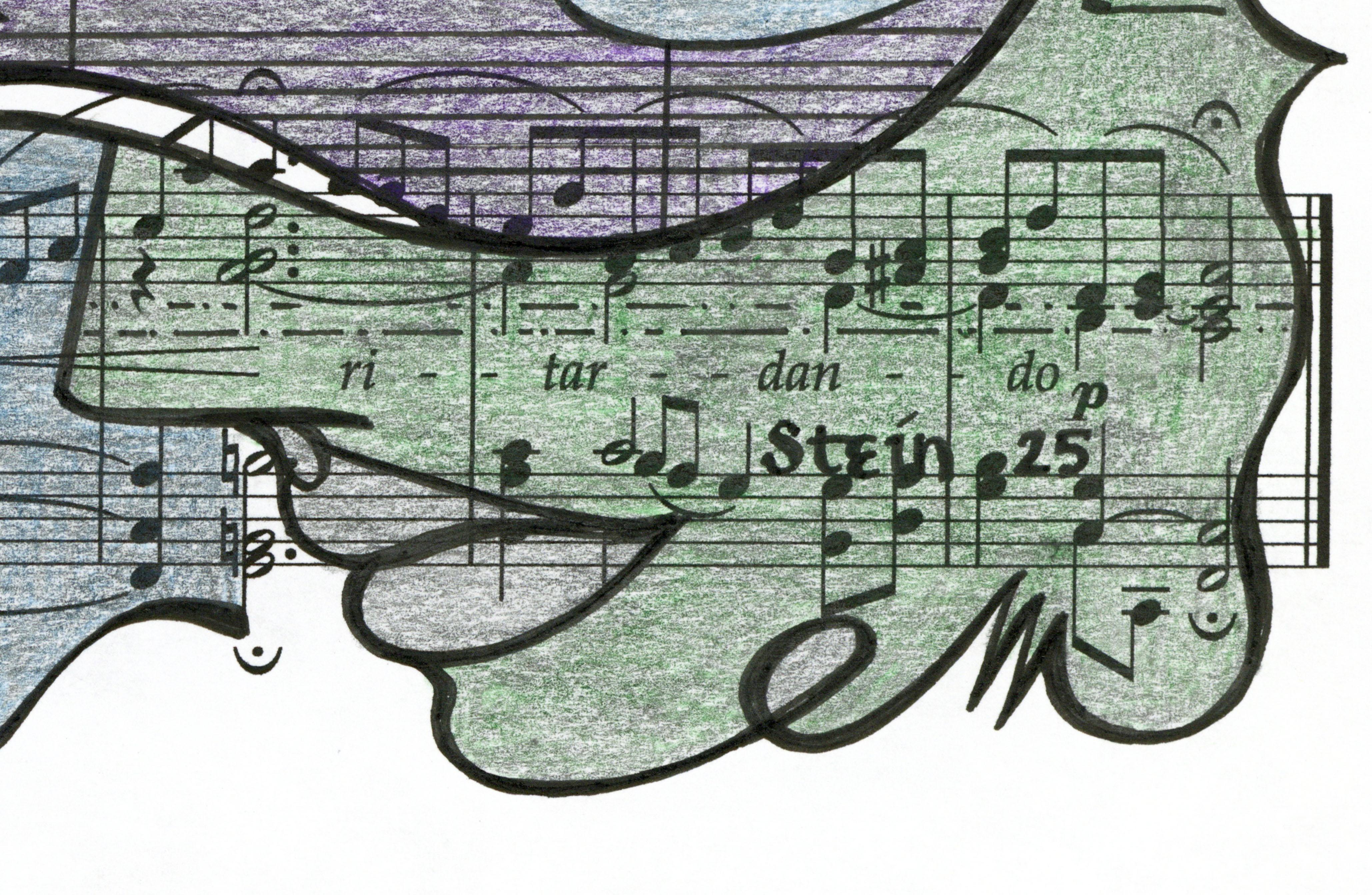 Signed Feminist LGBTQ+ Colorful Ink  on Paper Drawing - Profile Notation 418.021 For Sale 4