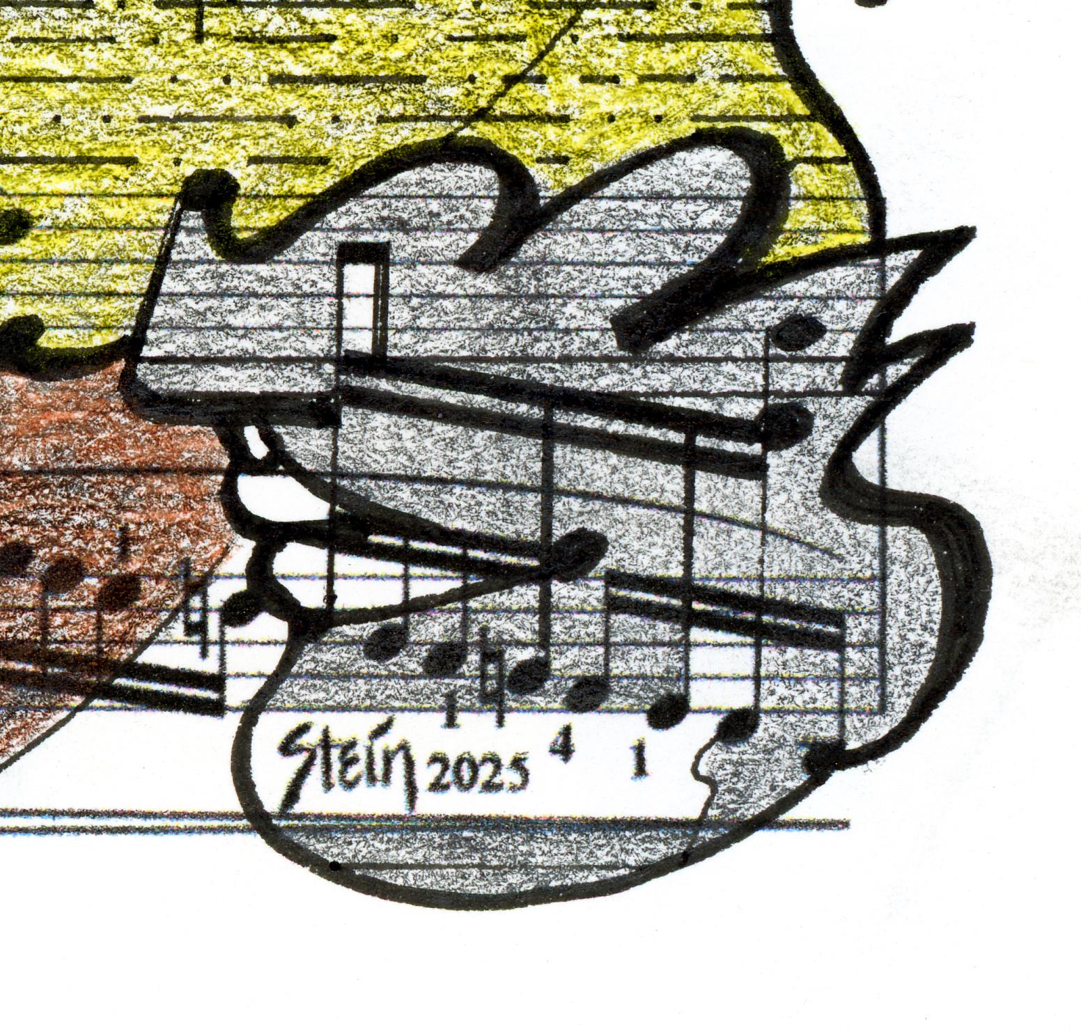Signed Feminist LGBTQ+ Colorful Ink on Paper Drawing - Profile Notation 418.024 For Sale 4