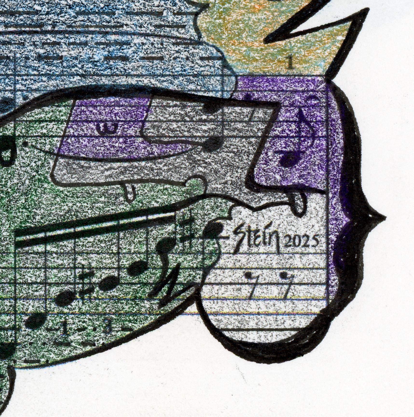 Signed Feminist LGBTQ+ Colorful Ink  on Paper Drawing - Profile Notation 418.026 For Sale 4
