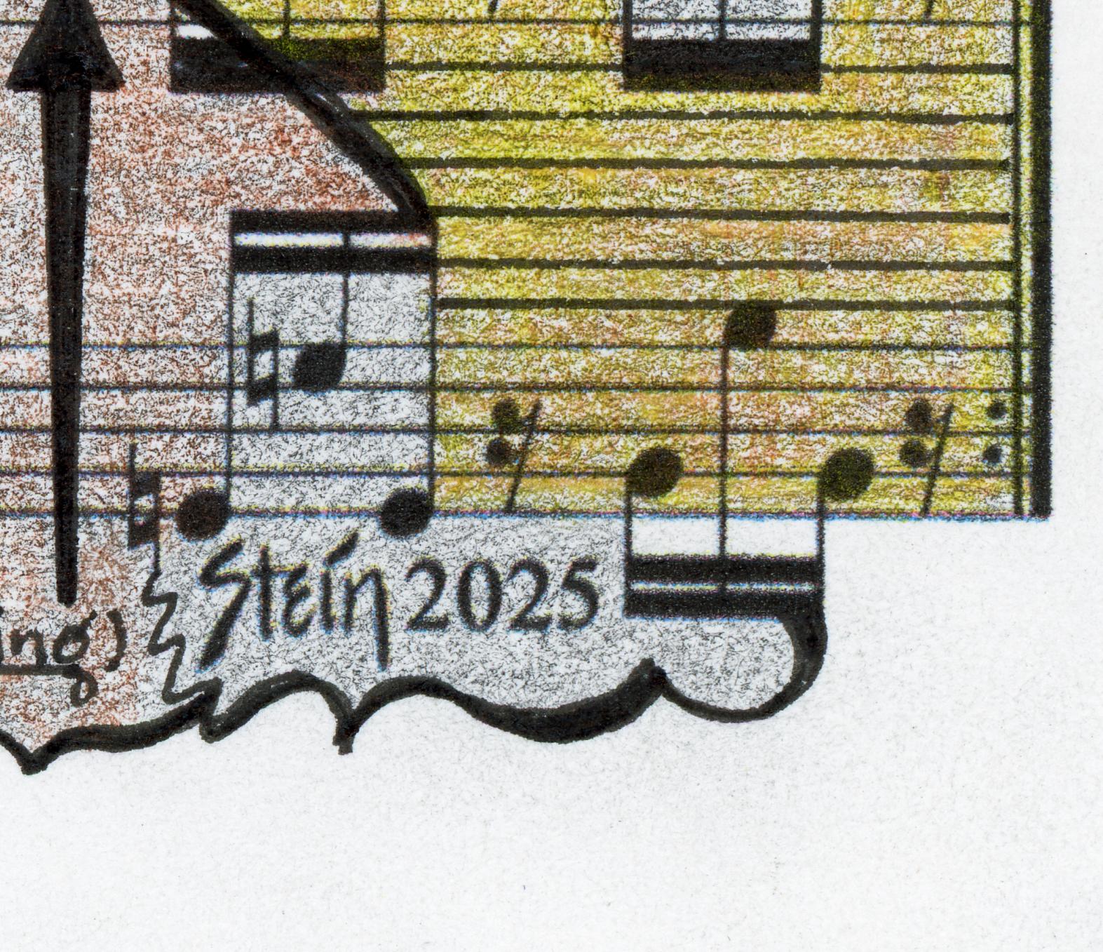 Signed Feminist LGBTQ+ Colorful Ink on Paper Drawing - Profile Notation 418.028 For Sale 3