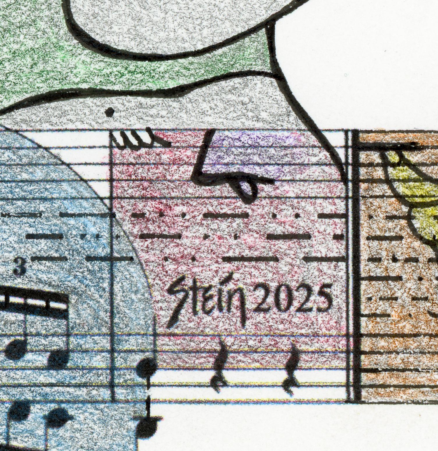 Dessin signé à l'encre colorée sur papier - Fantasia 418.029 en vente 3