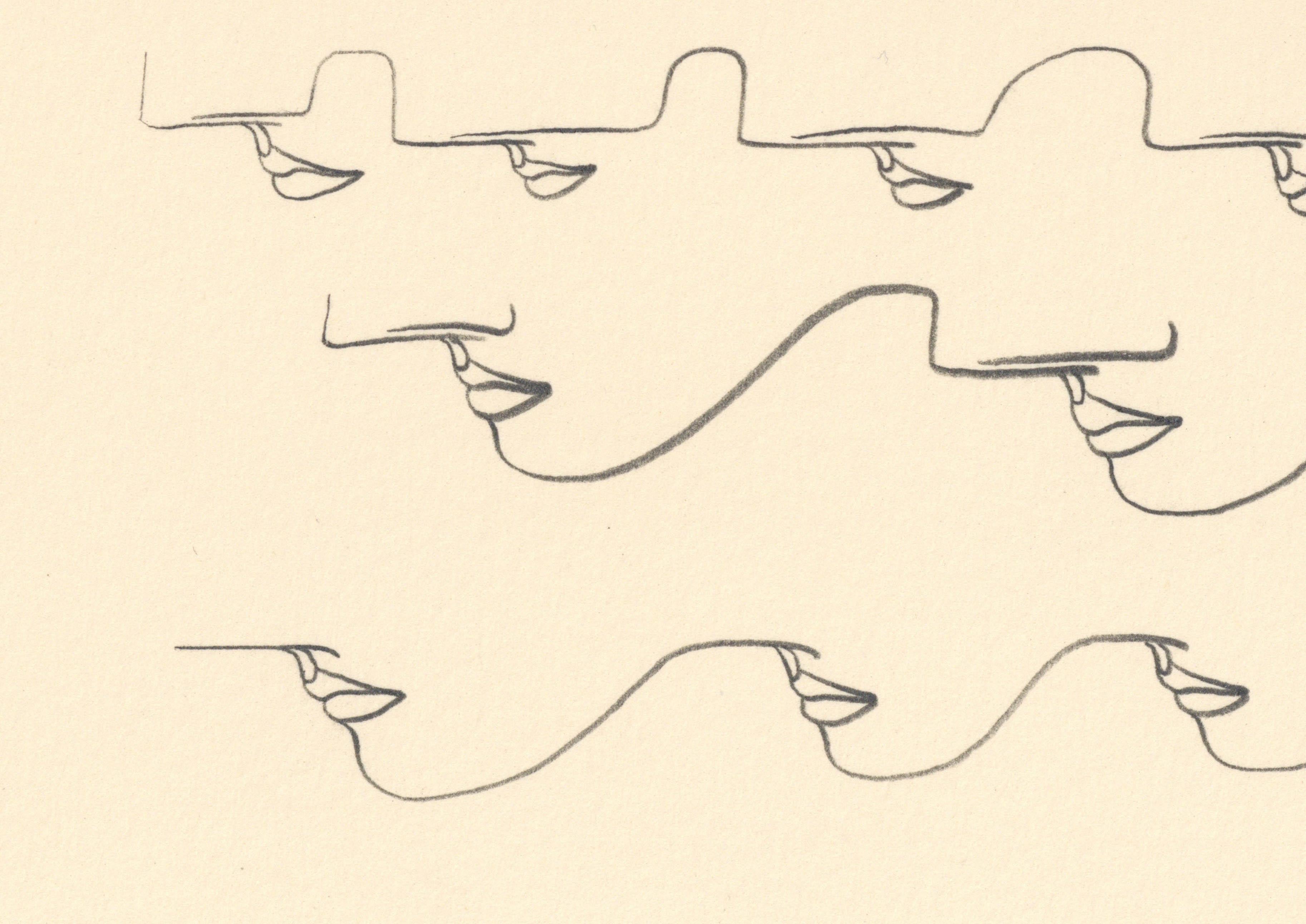 Signed Feminist LGBTQ+ Graphite on Paper Drawing - Profile Flying 446.074 For Sale 2
