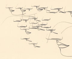 Signed Feminist LGBTQ+ Graphite on Paper Drawing - Profile Flying 446.075