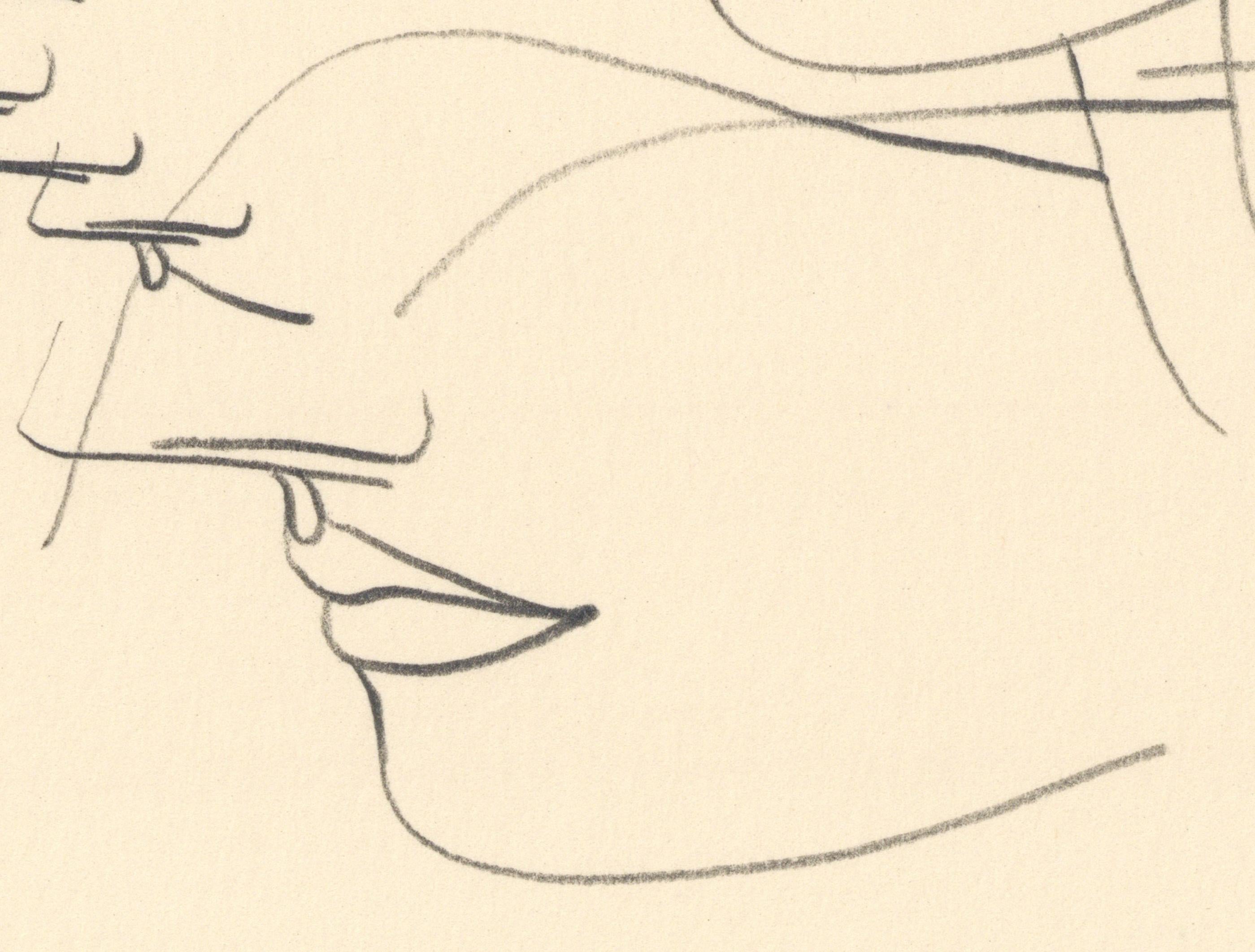Disegno femminista LGBTQ+ firmato in grafite su carta - Profilo Volante 446.075 in vendita 2