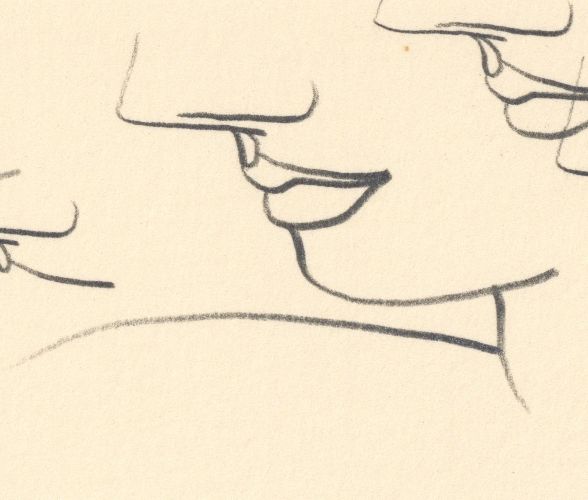 Disegno femminista LGBTQ+ firmato in grafite su carta - Profilo Volante 446.075 in vendita 3