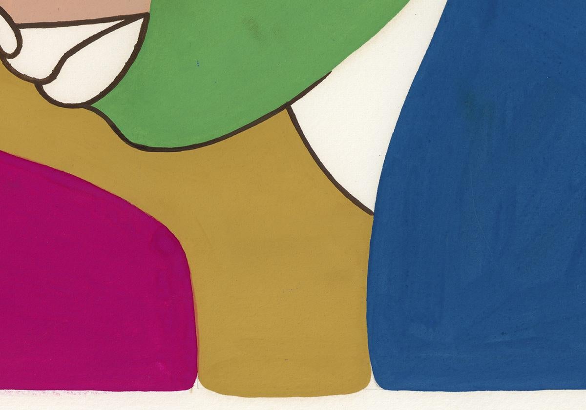 Linda Stein, Profile Solid 383.060 - Signé Feminist LGBTQ+ Colorful Acrylic and Gouache on Paper Drawing (Acrylique et gouache sur papier)

Profile Solid 383.060 fait partie de la série Profiles de Linda Stein - dessins, collages et peintures de