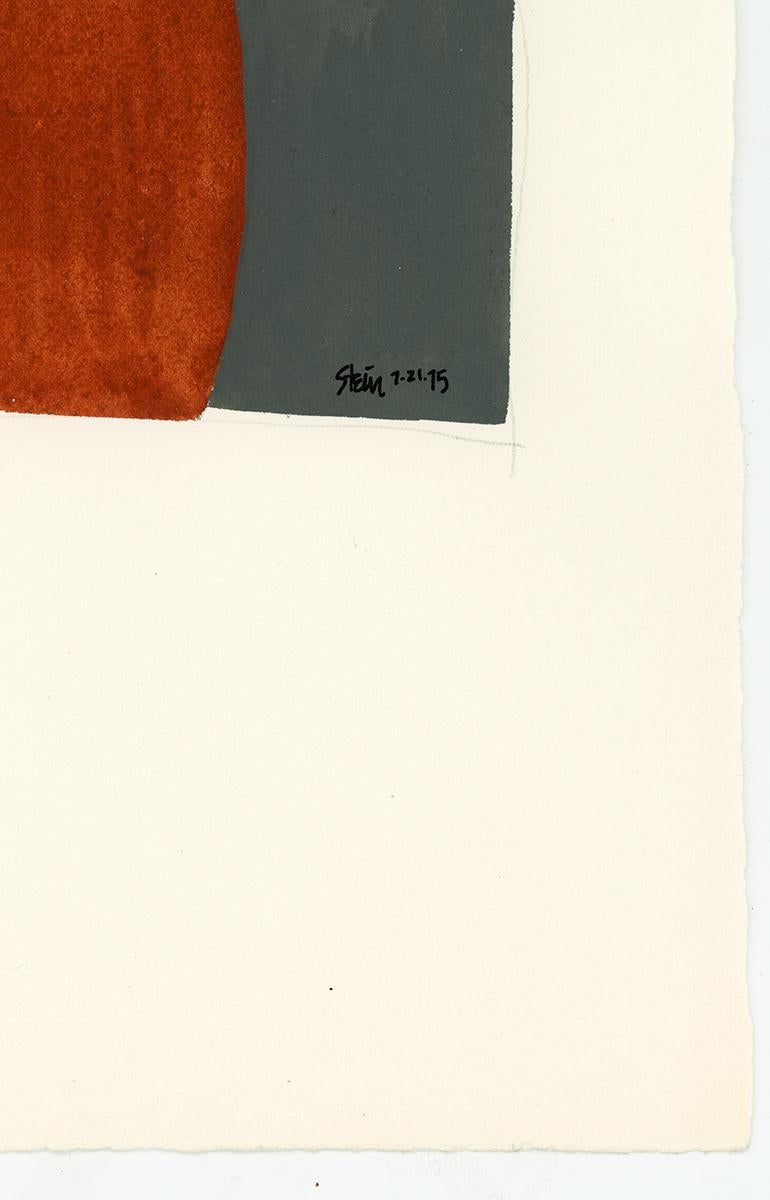 Dessin acrylique sur papier du féministe LGBTQ+ signé, profil massif 383.037 - Blanc Portrait par Linda Stein