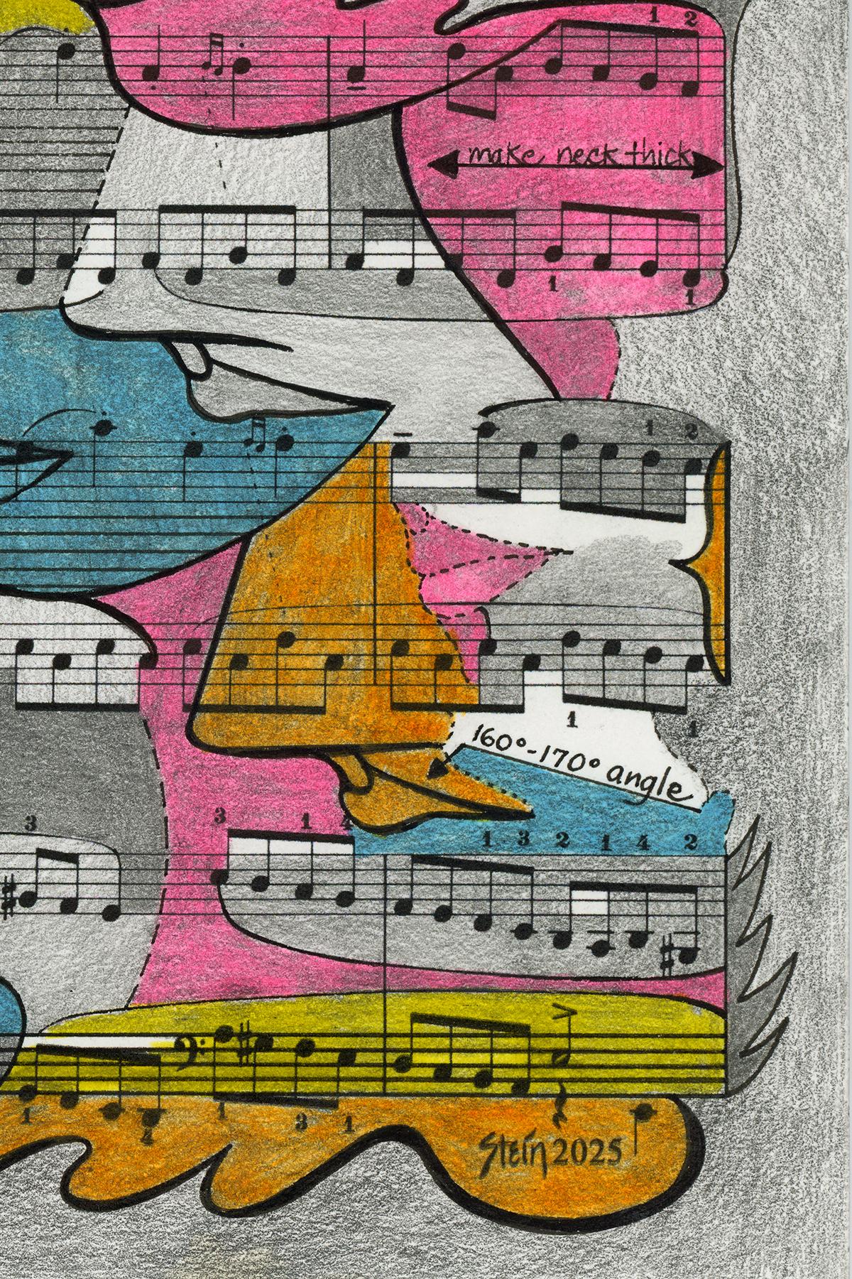 Signed Feminist LGBTQ+ Colorful Ink on Paper Drawing - La Joyeuse 418.033 For Sale 1