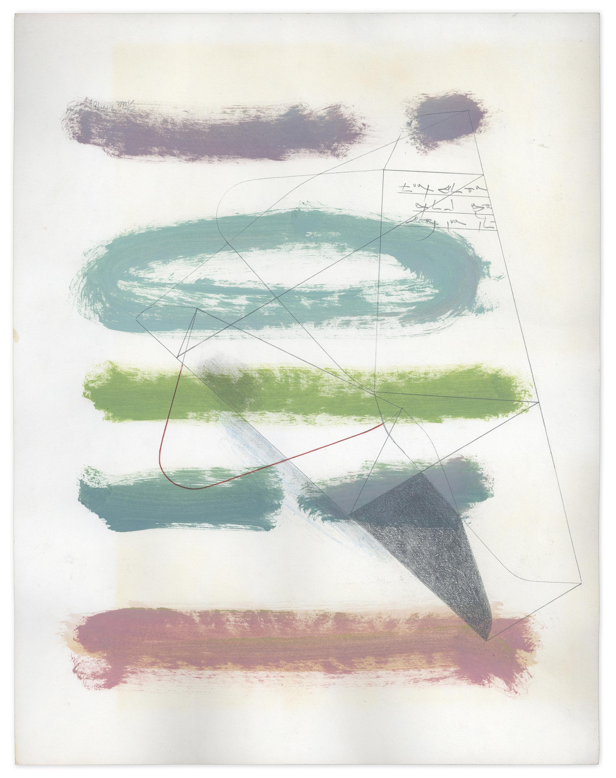Linda Stein Abstract Drawing - Signed Feminist LGBTQ+ Color Pencil Acrylic Drawing - Profile Envelope 421.037