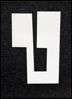 "Uviol" Minimalist Geometric Black and White Oil Painting