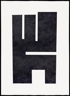 "King" Contemporary Black and White Minimalist Painting