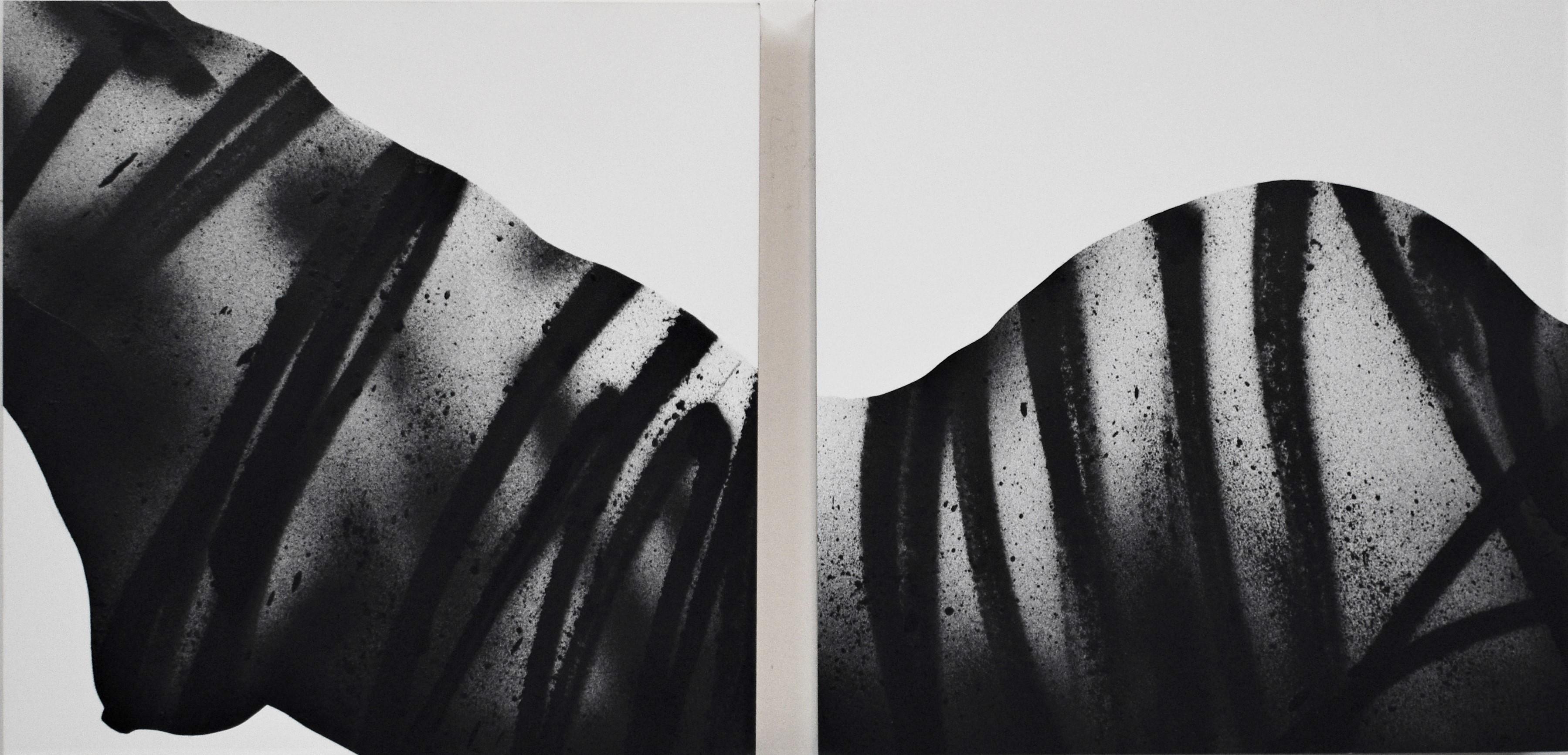 Michael Albano  Nude Painting - "Astraea" Female Nude in Black and White Erotic Art Portrait