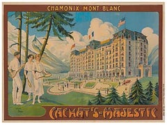 Vintage French Alps Poster at Mont Blanc Chamonix, France