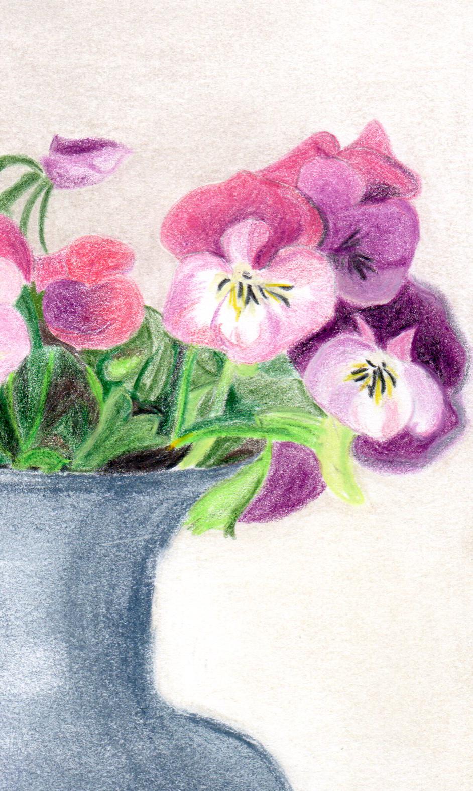 Pastel and Color Pencils on Hahnemühle paper 300g - Pastel, Drawing, flowers, Interior
Work Title : Pansy and Vase
Artist : Gabriel Riesnert (French artist, Born in 1970, lives and works in Paris and south of France.)
The work is signed in front.