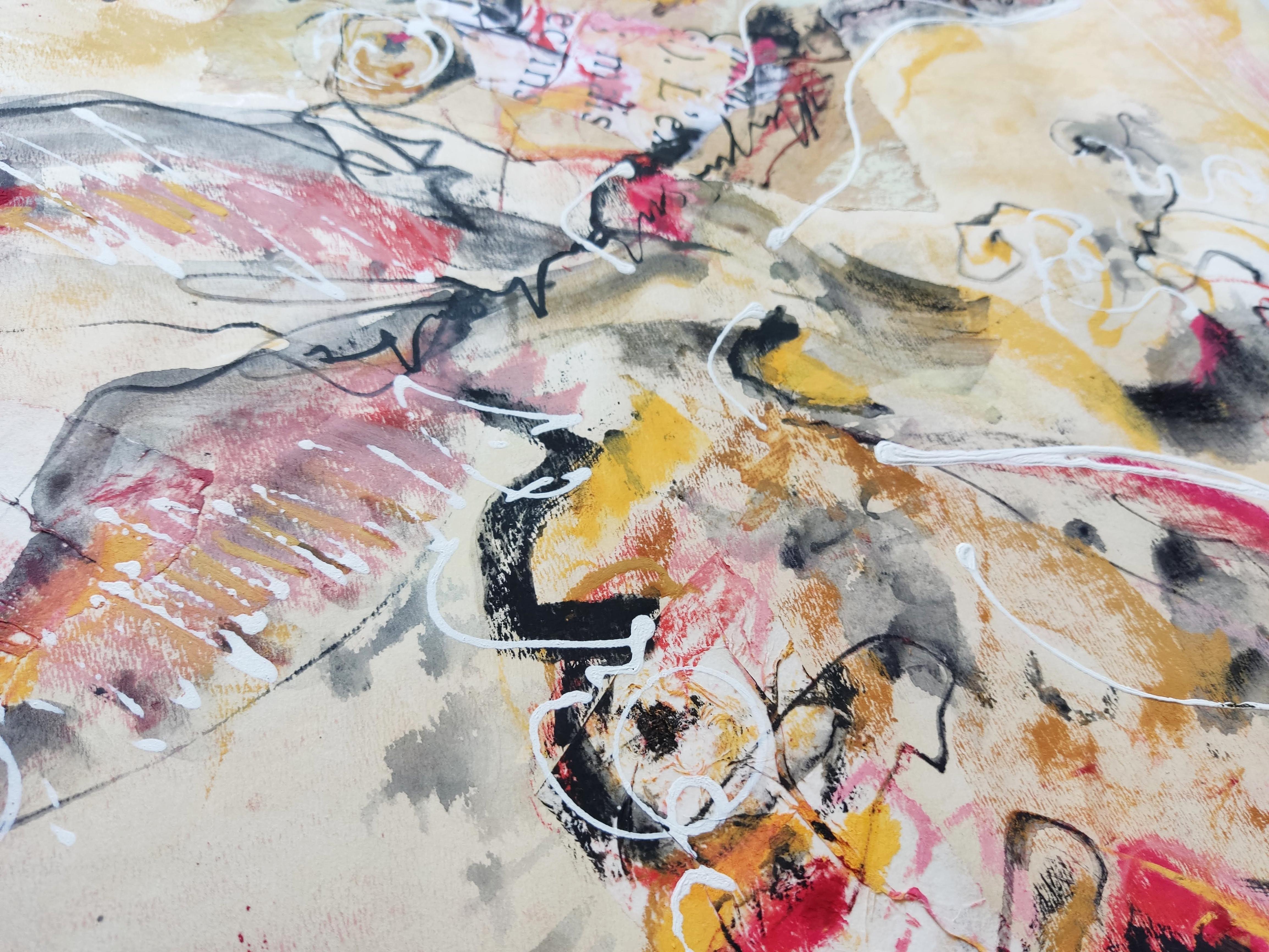 Une Danse, Original Work on Paper, Ink, Acrylic - Expressionist Art by Unknown