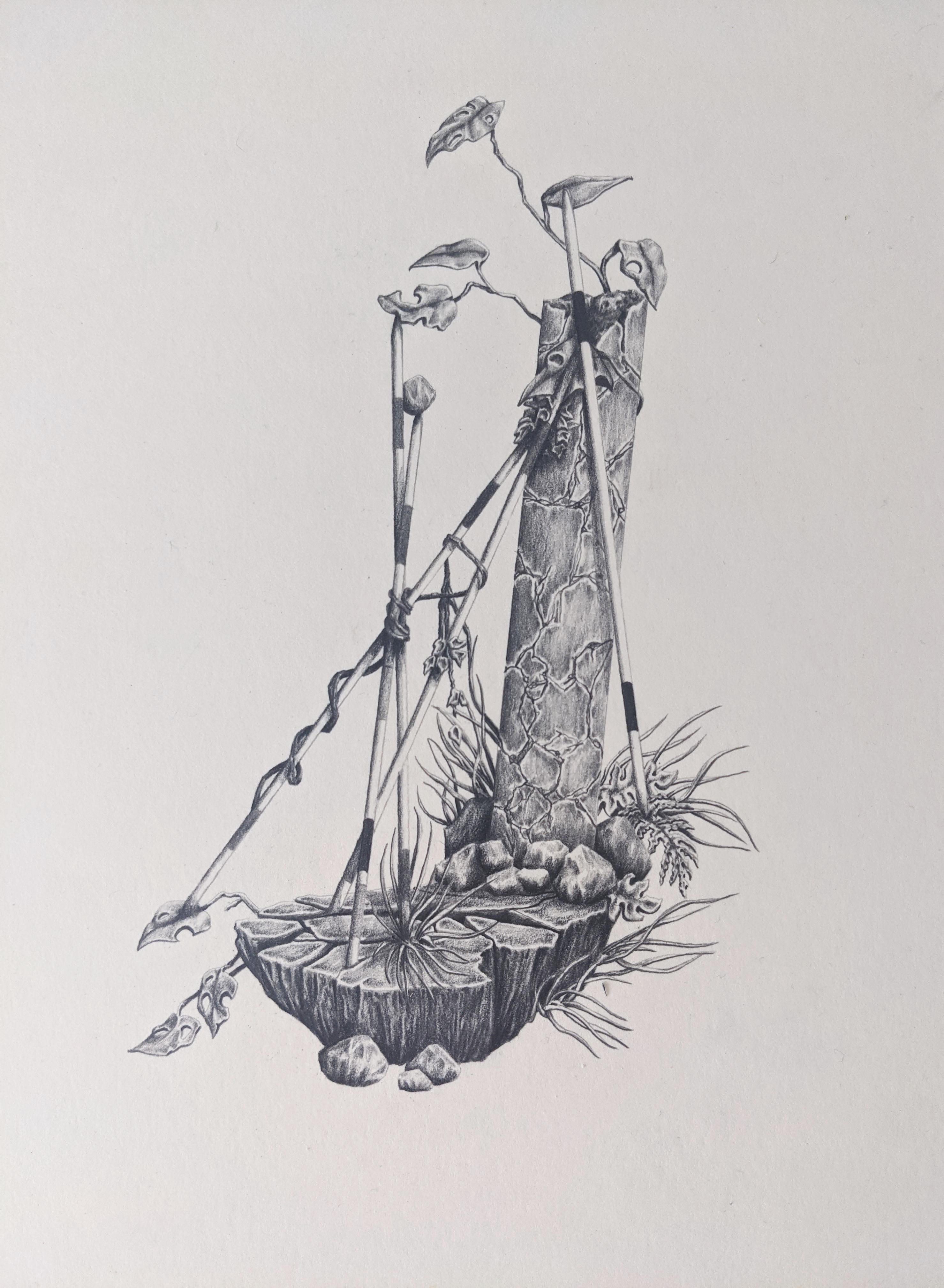 Jumanji 34, Original Drawing, Graphite Pencil, Landscape