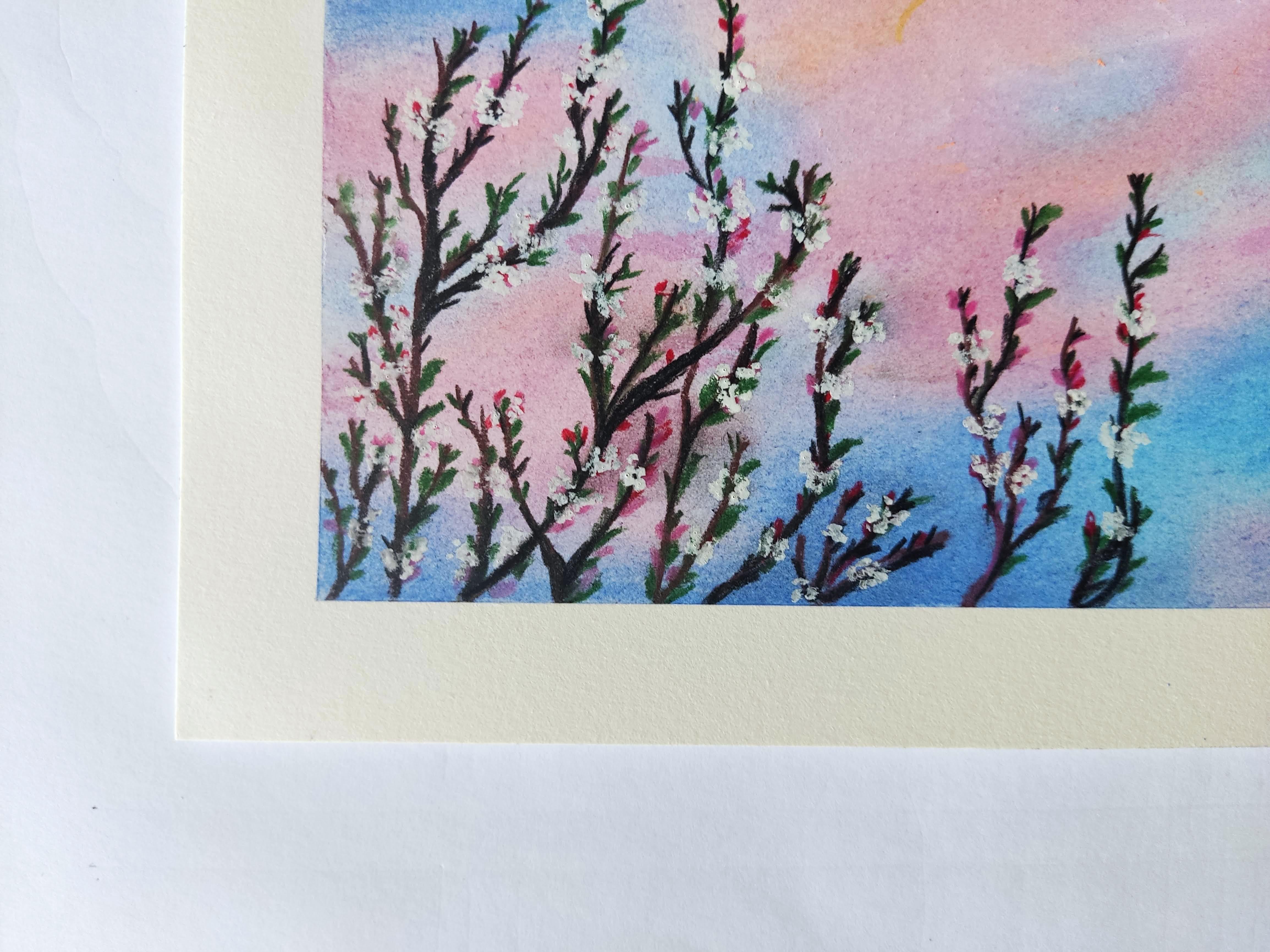 Ciel au Printemps, Pastel Drawing, Sky, Spring Time For Sale 2