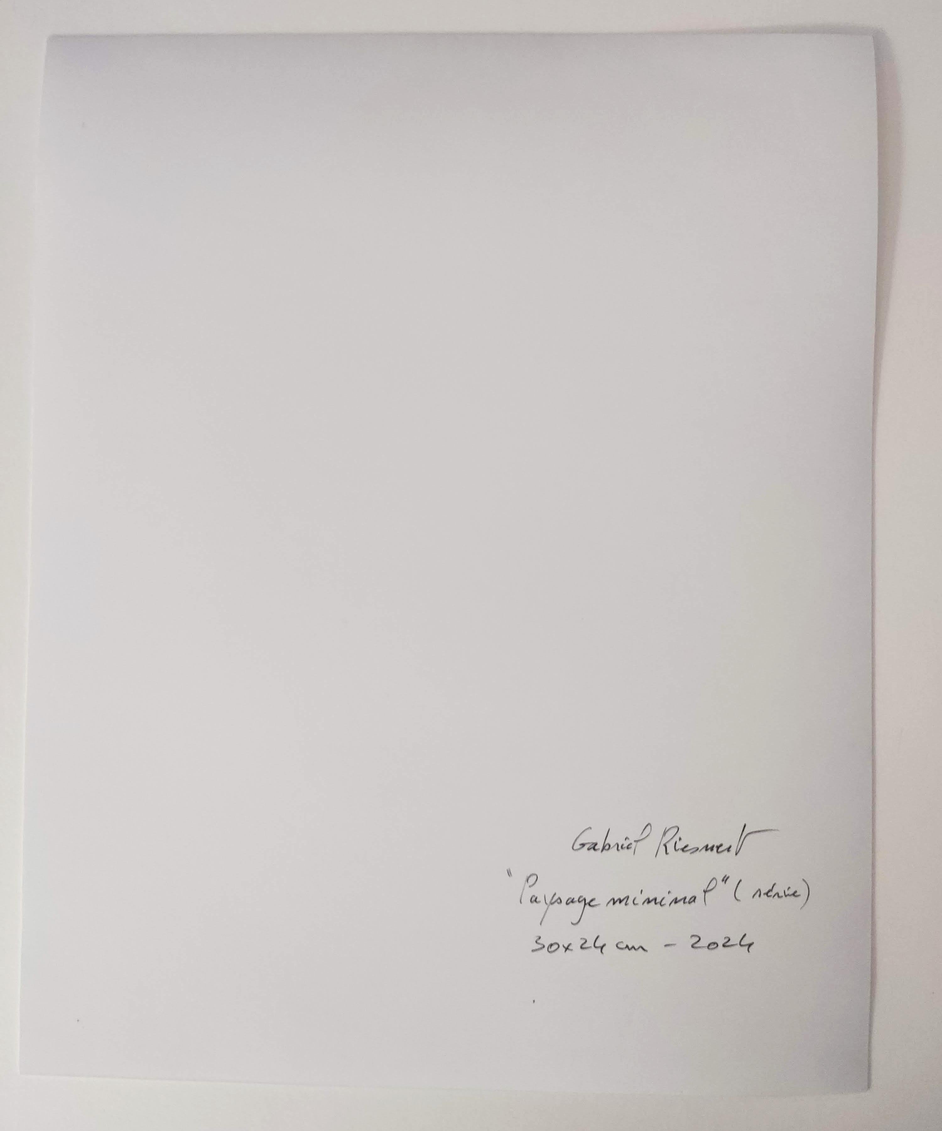 Paysage Minimal, Dibujo original al pastel, Paisaje marino, Cielo, Horizonte 3