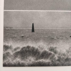 Les Indestinés, Charcoal, Black & White Drawing, Wave, Sea