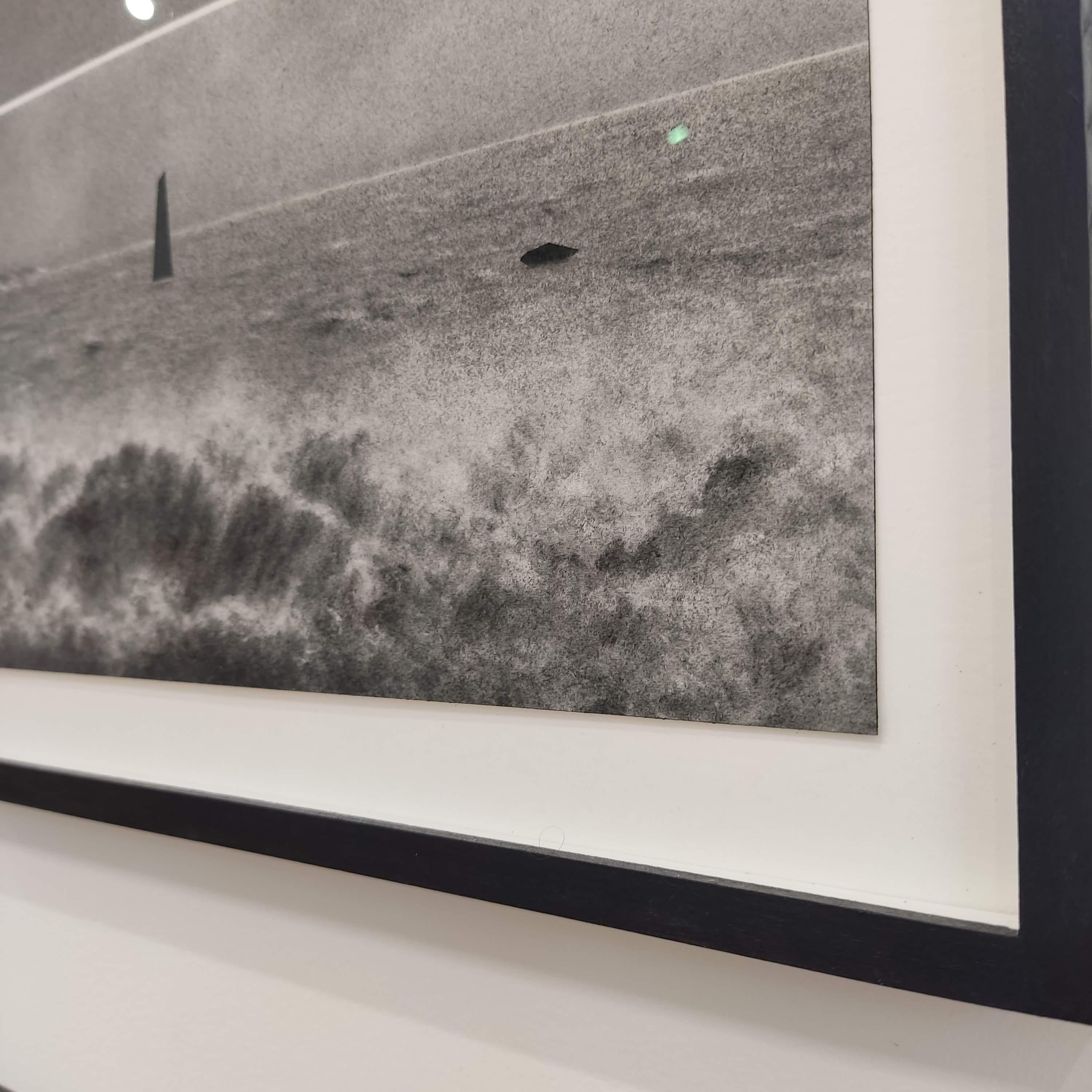 Les Indestinés, Charcoal, Black & White Drawing, Wave, Sea - Contemporary Art by Fabien Granet