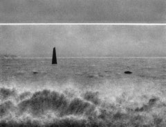 Les Indestinés, Fusain, Dessin noir et blanc, Vague, Mer