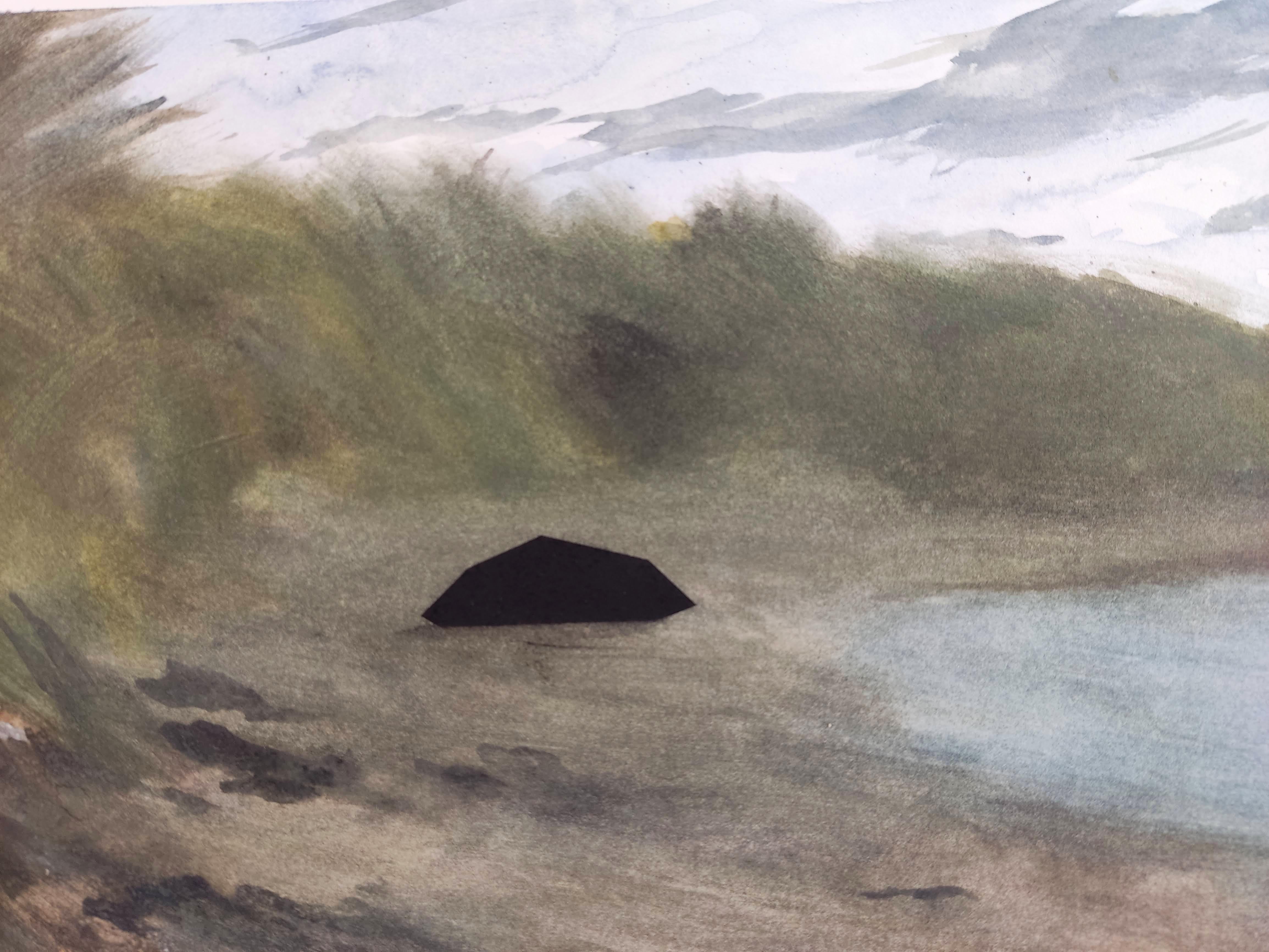 Repenser l'observable, Acuarela, Carboncillo, Paisaje Marino, Paisaje Británico - Painting de Fabien Granet