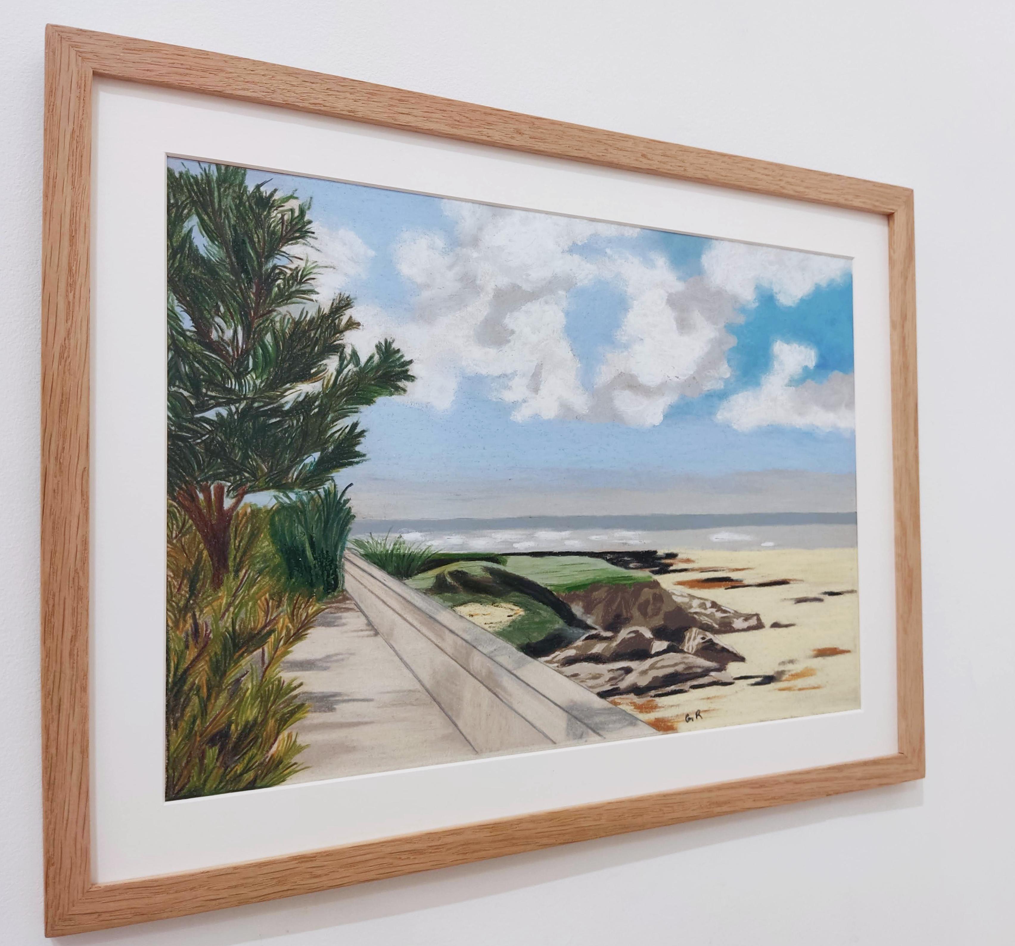 Symphonie, Original Oil Pastel, Contemporary Landscape, Sea Scape, French coast For Sale 5