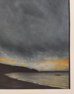 Sea Coast Landscape, Original Watercolour, Minimalist Seascape, Beach