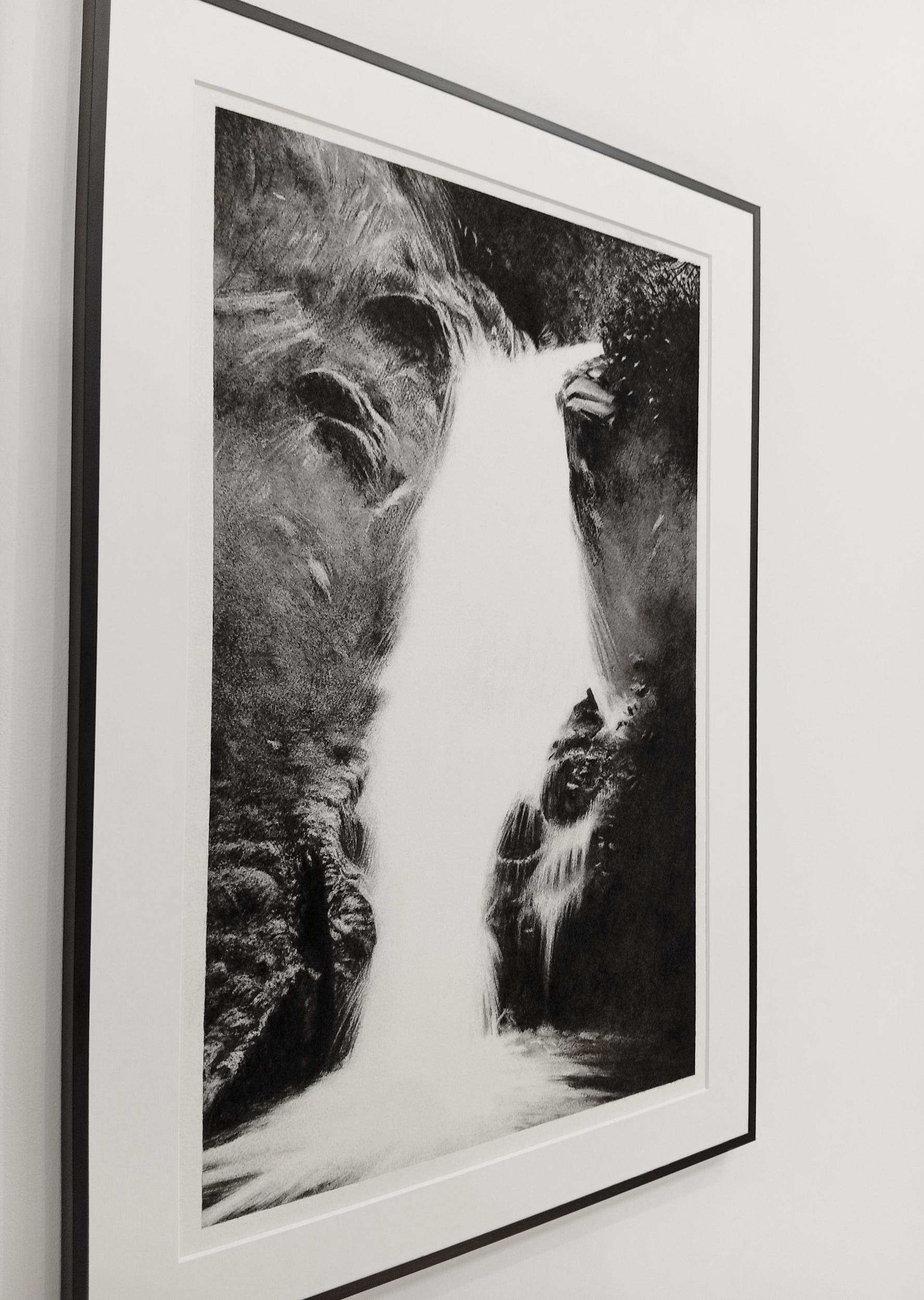 Trabajo :  Dibujo original, Obra de arte hecha a mano, Obra única.
Medio : Dibujo con carboncillo sobre papel Archival Fine Art 300Gsm.
Artista : Fabien Granet
Tema : Point de Chute (Título en francés)
Firma : La obra está firmada, titulada y