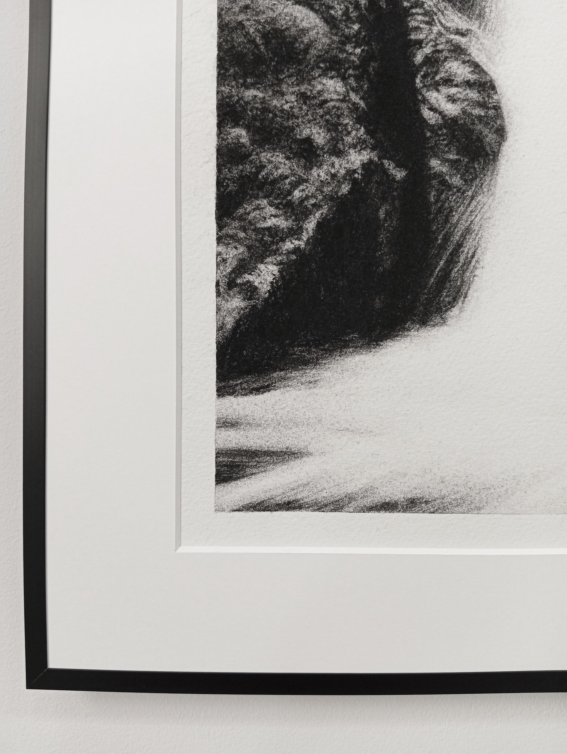 Point de Chute, Dibujo al Carbón, Paisaje Abstracto Contemporáneo, Cascada en venta 2