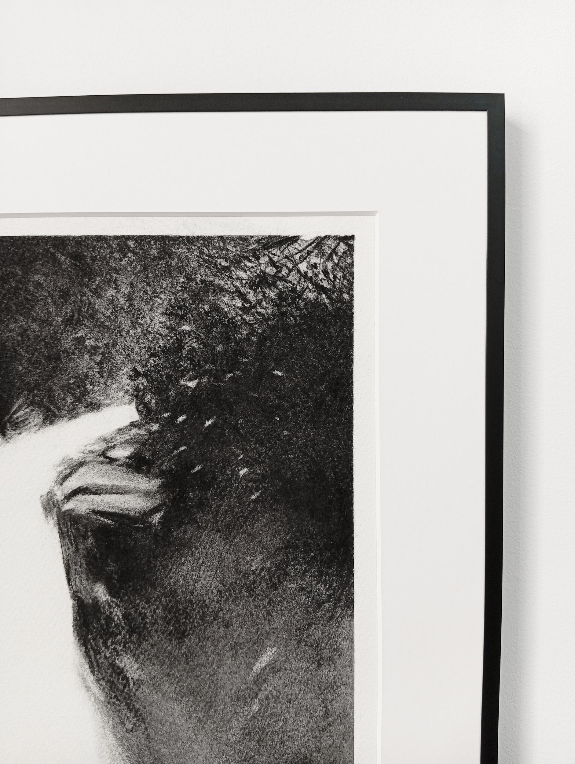 Point de Chute, Dibujo al Carbón, Paisaje Abstracto Contemporáneo, Cascada en venta 3