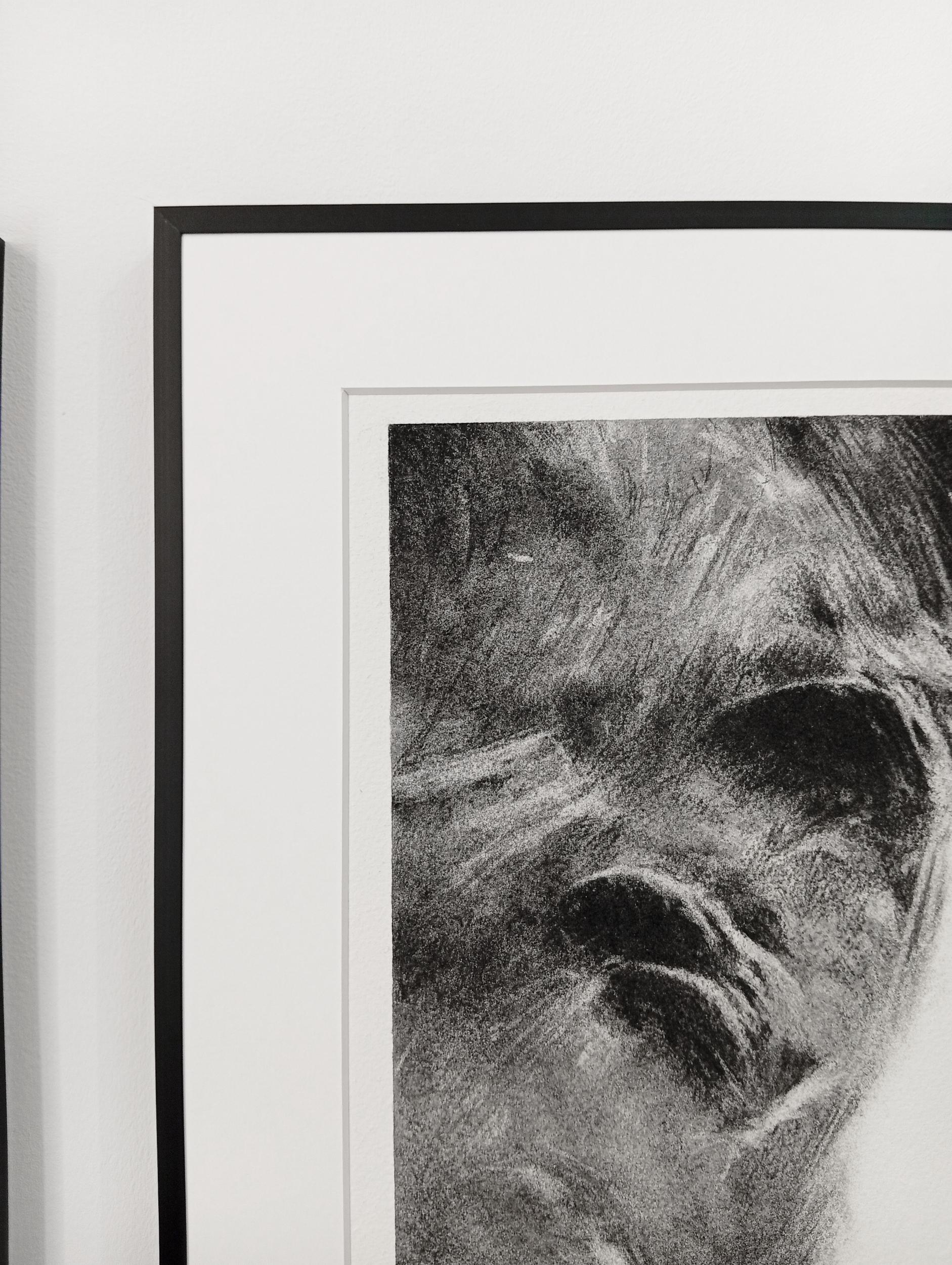 Point de Chute, Dibujo al Carbón, Paisaje Abstracto Contemporáneo, Cascada en venta 5