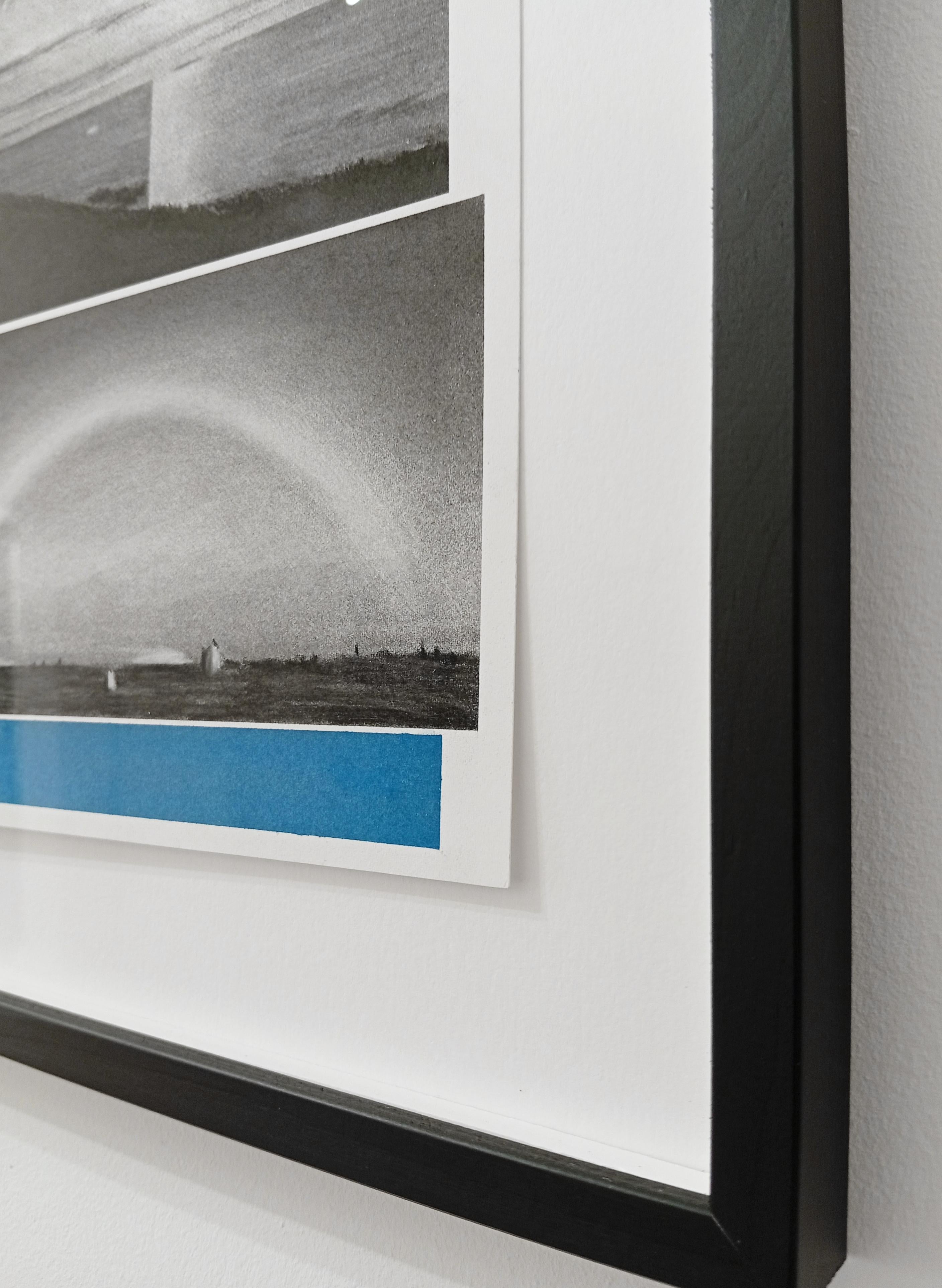 Meer und Himmel, Original Kohle- und Pastellzeichnung, Heller Horizont, Minimalistisch – Art von Fabien Granet